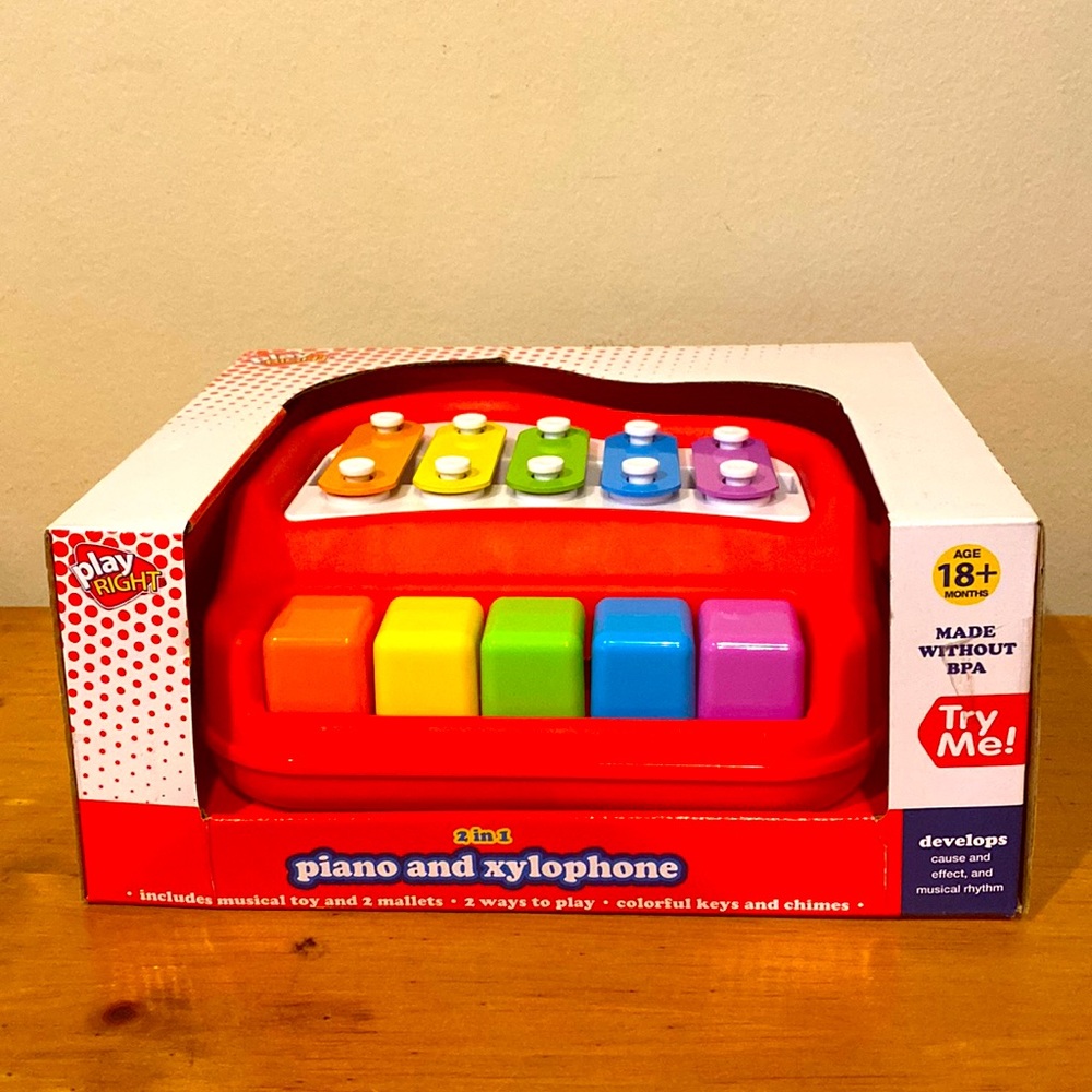 Play Right 2 in 1 Piano & Xylophone Musical Toy New in Box 18 Months  BPA Free